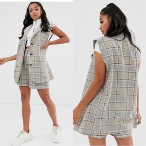 ASOS Sleeveless Suit Blazer Check Print 4